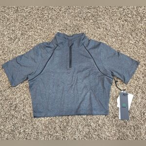 Mono B Womens 1/4 Zip Crop Top Size M NWT